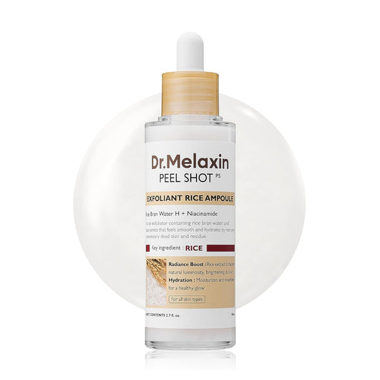 Peel Shot Glow White Rice Exfoliating Ampoule - Gentle Face and Body Scrub for All Skin Types, 80ml